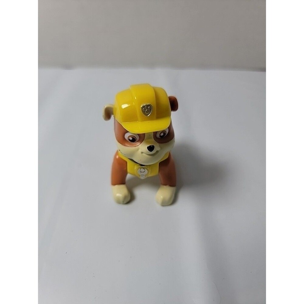 PAW Patrol Rubble Construction Pup Figure Yellow Helmet Backpack 3 Inch Toy